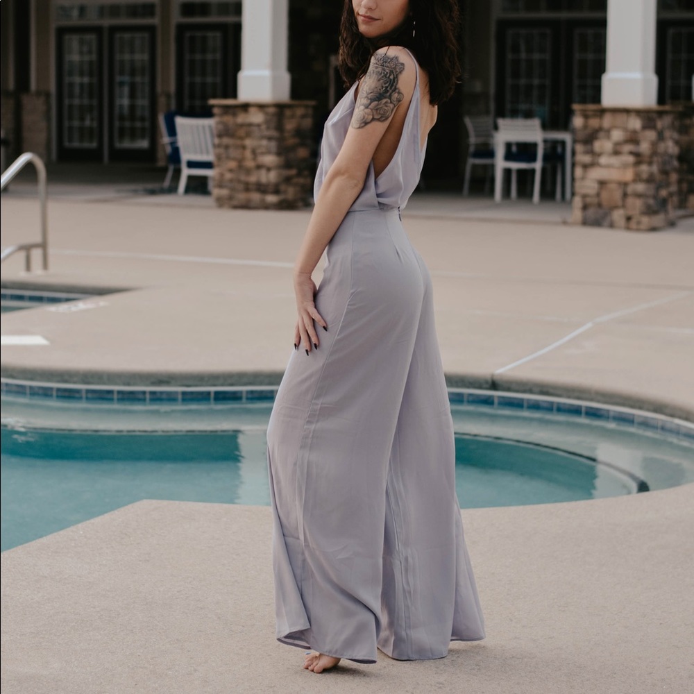 💕Soft Gray/baby purple Jumpsuit💕 - Picture 6 of 6